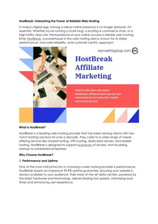 How to start Affiliate marketing by HostBreak for Begginers2