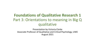 Understanding Qualitative Research: Foundations and Orientations