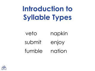 Introduction to Syllable Types