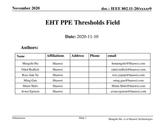 Introduction to IEEE 802.11-20 EHT PPE Thresholds Field