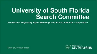 Guidelines on Open Meetings and Public Records for University of South Florida Search Committee