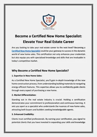 Become a Certified New Home Specialist: Elevate Your Real Estate Career