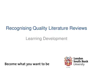 Understanding the Importance of Quality Literature Reviews in Learning and Development