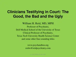 Clinician Testimony in Legal Proceedings