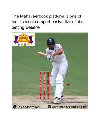 The Mahaveerbook platform is one of India's most comprehensive live cricket betting website