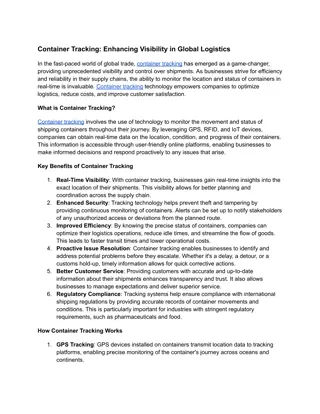 Container Tracking_ Enhancing Visibility in Global Logistics