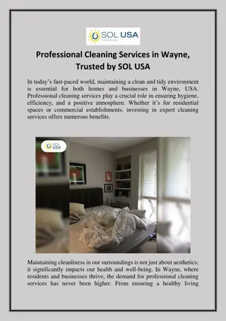 Professional Cleaning Services in Wayne, Trusted by SOL USA