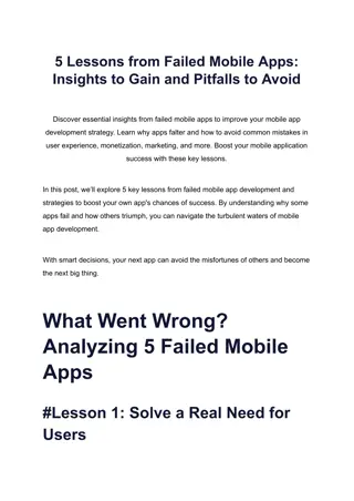 5 Lessons from Failed Mobile Apps_ Insights to Gain and Pitfalls to Avoid
