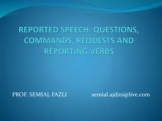 Reported Speech: Questions, Commands, Requests, and Reporting Verbs