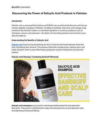 Discovering the Power of Salicylic Acid Products in Pakistan