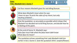 Macbeth's Internal Struggle: To Kill or Not to Kill