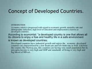 Contrasting Characteristics of Developed and Developing Countries