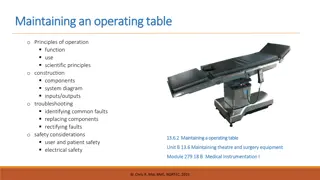 Maintaining an Operating Table: Principles and Functions