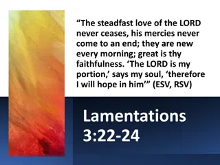 Reflections on God's Steadfast Love in Lamentations