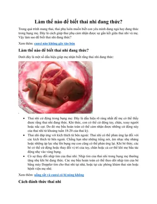 Làm thế nào để biết thai nhi đang thức