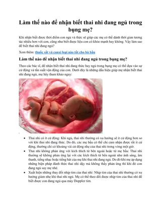Làm thế nào để nhận biết thai nhi đang ngủ trong bụng mẹ