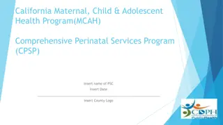 Comprehensive Perinatal Services Program (CPSP) Overview