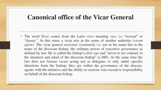 Canonical Office of the Vicar General: Roles, Appointment, and Governance