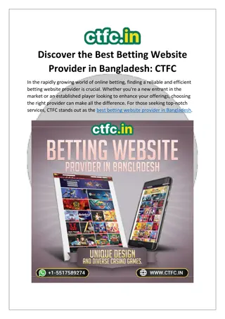 Top Betting Website Provider in Bangladesh - CTFC