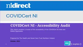 COVIDCert.NI Accessibility Audit Summary - Review of Web and Mobile Application