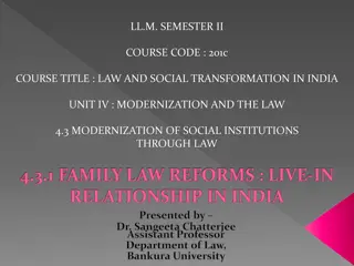 Modernization and Law: Impact of Live-in Relationship in India