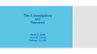 Title IX Investigations and Relevance