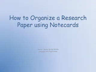 Organizing Research Paper with Notecards
