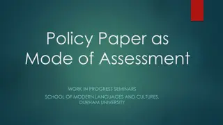 Policy Paper as Mode of Assessment in Modern Languages and Cultures