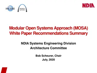 Modular Open Systems Approach (MOSA) White Paper Recommendations Summary
