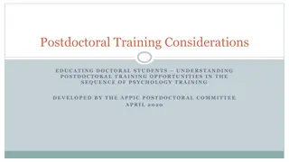 Understanding Postdoctoral Training in Psychology