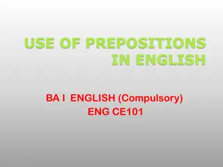 The Use of Prepositions in English Language