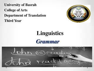 English Grammar and Traditional Grammar Concepts