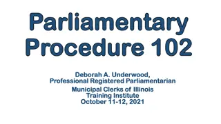 Parliamentary Procedures and Motions