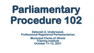 Understanding Parliamentary Procedures and Motions