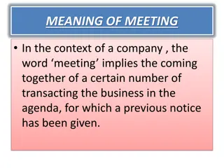 The Essentials of Company Meetings