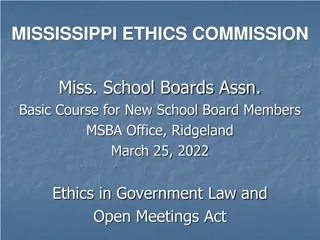 Ethics in Government: Mississippi Ethics Commission Overview