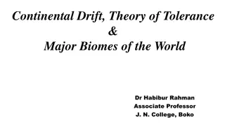 Continental Drift, Theory of Tolerance & Major Biomes of the World Overview