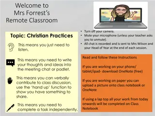Understanding Christian Practices in a Remote Classroom Setting