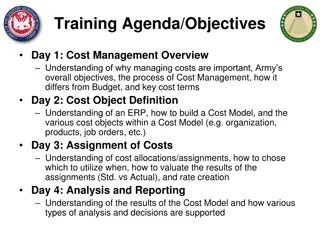 Comprehensive Cost Management Training Objectives