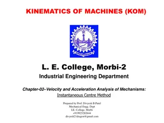 Kinematics of Machines: Instantaneous Center Method for Velocity and Acceleration Analysis