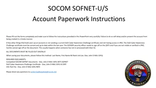 SOCOM SOFNET-U/S Account Paperwork Instructions and Application Process
