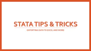 Exporting STATA Results to Excel Using PutExcel Feature