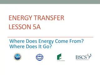 Understanding Energy Transfer Lesson 5A: Sources and Pathways of Energy