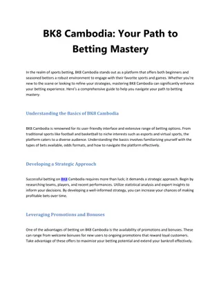 BK8 Cambodia Your Path to Betting Mastery