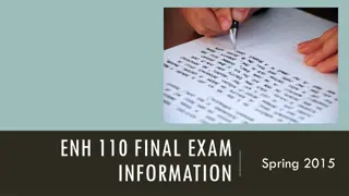 Spring 2015 English 110 Final Exam Information