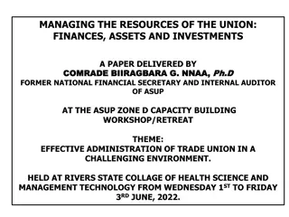 Managing the Resources of the Union: Finances, Assets, and Investments