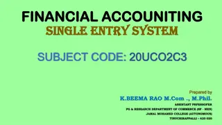 Single Entry System in Financial Accounting