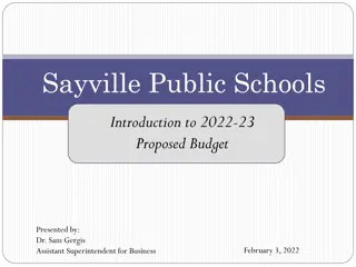 Overview of Sayville Public Schools' Proposed 2022-23 Budget