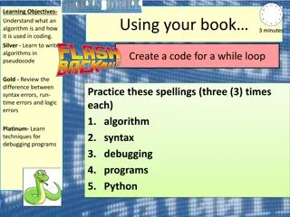 Learning Objectives and Programming in Python 2.7