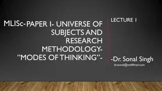 Understanding Modes of Thinking and Knowledge Development